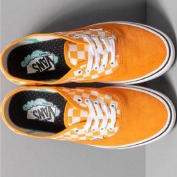 >💟COMFYCUSH AUTHENTIC ZINNIA (YELLOW) WHITE CHECKED CANVAS/SUEDE BRAND NEW VANS - Picture 5 of 13